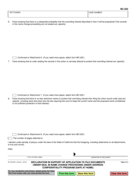 Form NC-420 Declaration in Support of Application to File Documents Under Seal in Name Change Proceeding Under Address Confidentiality Program (Safe at Home) - California, Page 2