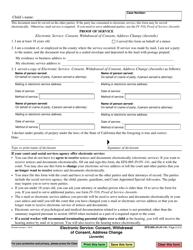 Form EFS-005-JV (JV-141) Electronic Service: Consent, Withdrawal of Consent, Address Change (Juvenile) - California, Page 2