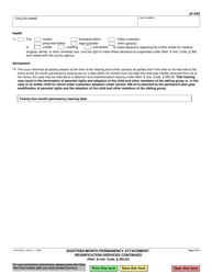 Form JV-443 Eighteen-Month Permanency Attachment: Reunification Services Continued - California, Page 3