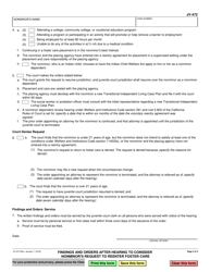 Form JV-472 Findings and Orders After Hearing to Consider Nonminor&#039;s Request to Reenter Foster Care - California, Page 2