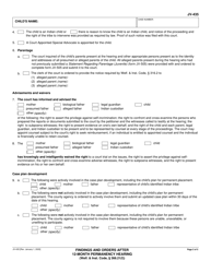 Form JV-435 Findings and Orders After 12-month Permanency Hearing - California, Page 2