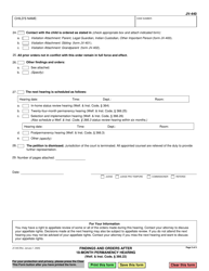 Form JV-440 &quot;Findings and Orders After 18-month Permanency Hearing (Welf. &amp; Inst. Code, 366.22)&quot; - California, Page 5