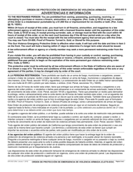 Formulario EPO-002 Orden De Proteccion De Emergencia De Violencia Armada - California (Spanish), Page 2