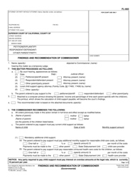 Document preview: Form FL-665 Findings and Recommendation of Commissioner - California