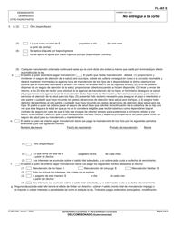 Formulario FL-665 S &quot;Determinaciones Y Recomendaciones Del Comisionado&quot; - California (Spanish), Page 2