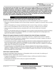 Formulario GV-130 S Orden De Restriccion De Violencia Armada Despues De Audiencia - California (Spanish), Page 4