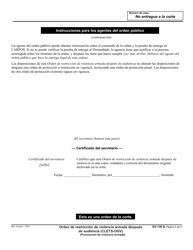 Formulario GV-130 S Orden De Restriccion De Violencia Armada Despues De Audiencia - California (Spanish), Page 5