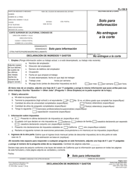 Document preview: Formulario FL-150 S Declaracion De Ingresos Y Gastos - California (Spanish)