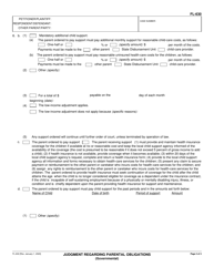 Form FL-630 Judgment Regarding Parental Obligations (Governmental) - California, Page 2