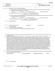 Formulario FL-530 S Fallo Sobre Las Obligaciones De Los Padres (Uifsa) - California (Spanish), Page 2