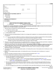 Form FL-800 Joint Petition for Summary Dissolution - California
