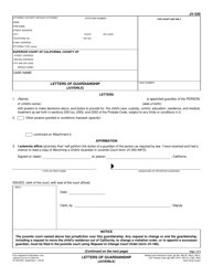 Form JV-330 Letters of Guardianship (Juvenile) - California