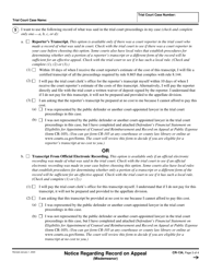 Form CR-134 Notice Regarding Record on Appeal (Misdemeanor) - California, Page 3