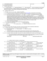 Form FL-692 Minutes and Order or Judgment (Governmental) - California, Page 2