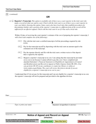 Form CR-142 Notice of Appeal and Record on Appeal (Infraction) - California, Page 4