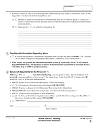 Form CH-109 Notice of Court Hearing - California, Page 2