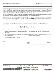 Form FW-005-GC Notice: Waiver of Court Fees (Superior Court) (Ward or Conservatee) - California, Page 2