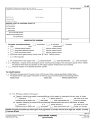 Document preview: Form FL-687 Order After Hearing (Governmental) - California