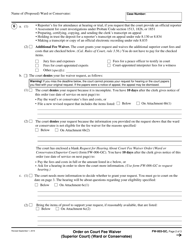 Form FW-003-GC Order on Court Fee Waiver (Superior Court) (Ward or Conservatee) - California, Page 2