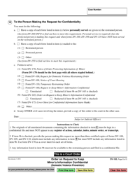 Form DV-165 Order on Request to Keep Minor&#039;s Information Confidential (Domestic Violence Prevention) - California, Page 5