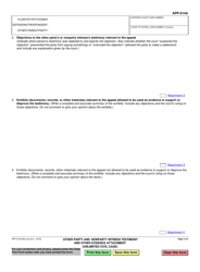 Form APP-014A Other Party and Nonparty Witness Testimony and Other Evidence Attachment (Unlimited Civil Case) - California, Page 3