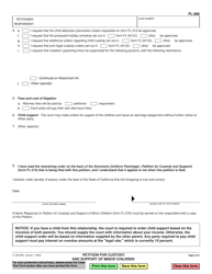 Form FL-260 Petition for Custody and Support of Minor Children - California, Page 2