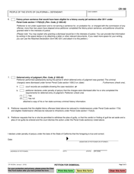 Form CR-180 Petition for Dismissal - California, Page 3