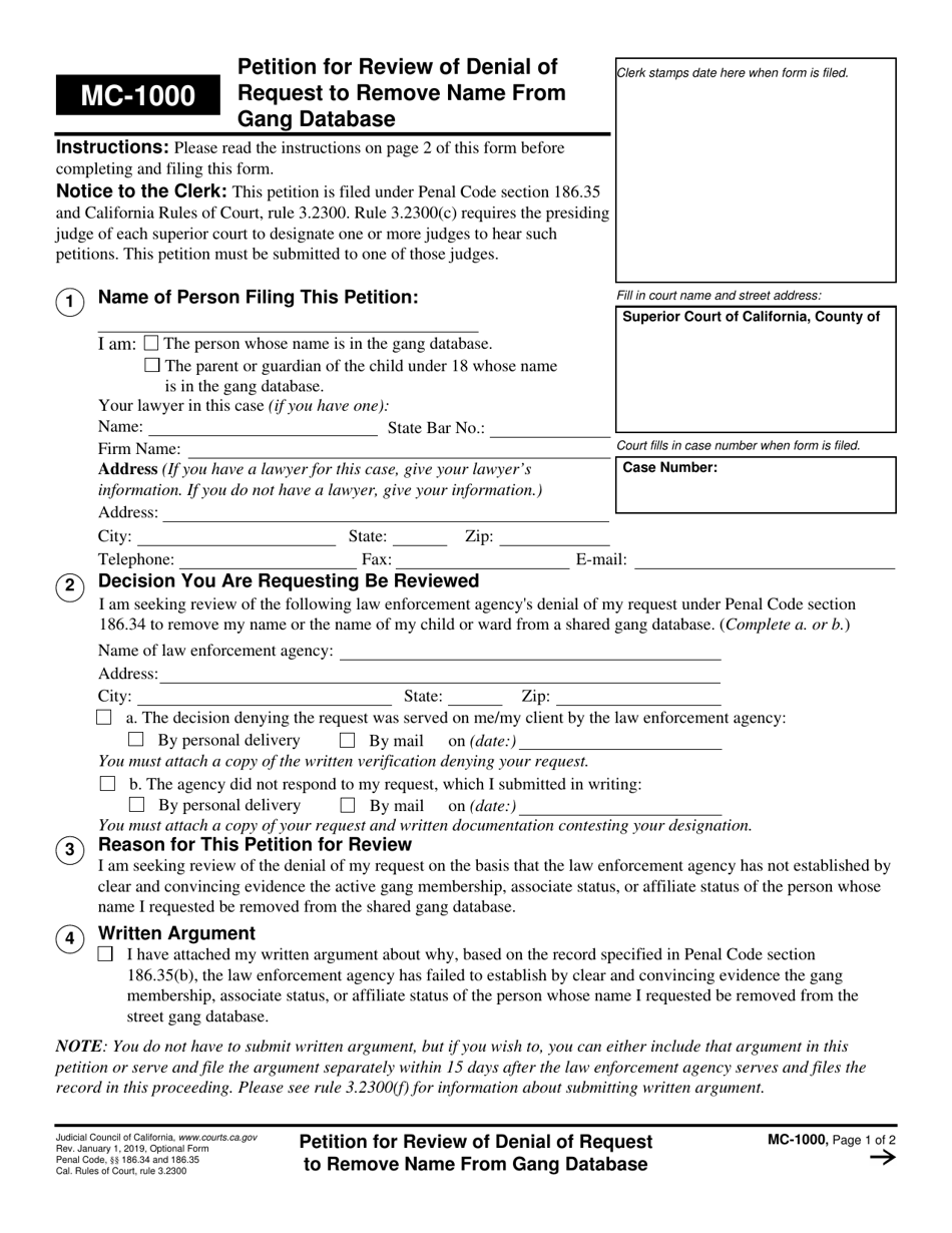 Form MC-1000 - Fill Out, Sign Online and Download Fillable PDF ...