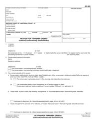 Document preview: Form GC-363 Petition for Transfer Orders (California Conservatorship Jurisdiction Act) - California