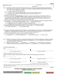 Form DE-310 Petition to Determine Succession to Real Property (Estates of $166,250 or Less) - California, Page 2