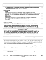 Form CR-101 Plea Form, With Explanations and Waiver of Rights - Felony (Criminal) - California, Page 6