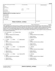 Document preview: Form JV-510 Proof of Service - Juvenile - California