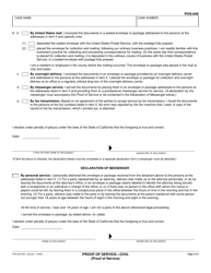 Form POS-040 Proof of Service - Civil - California, Page 2