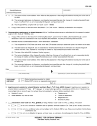 Form CIV-105 Request for Entry of Default (Fair Debt Buying Practices Act) - California, Page 2