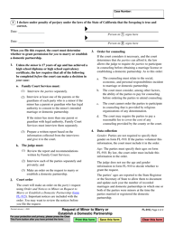 Form FL-910 Request of Minor to Marry or Establish a Domestic Partnership - California, Page 2