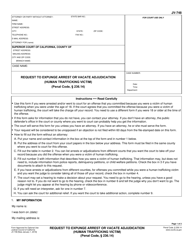 Document preview: Form JV-748 Request to Expunge Arrest or Vacate Adjudication (Human Trafficking Victim) (Penal Code, 236.14) - California