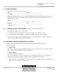 Form DV-160 Request to Keep Minor&#039;s Information Confidential (Domestic Violence Prevention) - California, Page 2