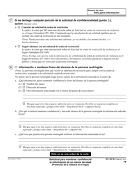 Formulario DV-160 Solicitud Para Mantener Confidencial La Informacion De Un Menor De Edad - California (Spanish), Page 5