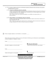Formulario DV-160 Solicitud Para Mantener Confidencial La Informacion De Un Menor De Edad - California (Spanish), Page 6