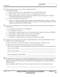 Form JV-466 Request to Return to Juvenile Court Jurisdiction and Foster Care - California, Page 2