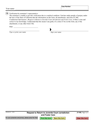 Form JV-466 Request to Return to Juvenile Court Jurisdiction and Foster Care - California, Page 4