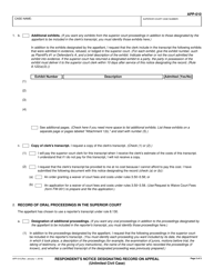 Form APP-010 Respondent&#039;s Notice Designating Record on Appeal (Unlimited Civil Case) - California, Page 2