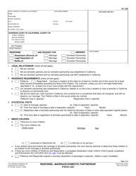 Document preview: Form FL-120 Response - Marriage/Domestic Partnership - California