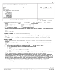Formulario FL-688 S Orden Despues De Audiencia (Version Breve) - California (Spanish)