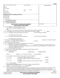 Form FL-350 Stipulation to Establish or Modify Child Support and Order - California