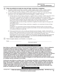 Formulario GV-110 Orden De Restriccion Temporal De Violencia Armada - California (Spanish), Page 3