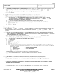 Form JV-457 Twenty-Four-Month Prepermanency Attachment: Reunification Services Terminated (Welf. &amp; Inst. Code, 366.25) - California, Page 2