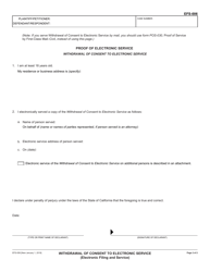 Form EFS-006 Withdrawal of Consent to Electronic Service - California, Page 2
