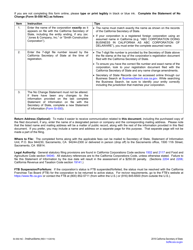 Form SI-550 NC Statement of No Change (California Stock, Agricultural Cooperative and Foreign Corporations) - California, Page 2