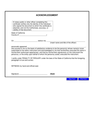 Document preview: Certificate of Acknowledgment - California